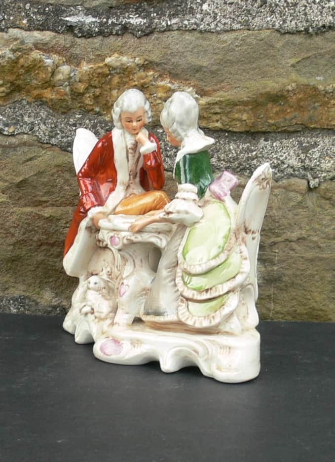 Antique Grafenthal  Porcelain Regency Couple Playing Draughts 21729